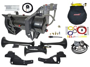 Chevrolet Silverado 3500 HD Onboard Air System - Kleinn Air Horns - Model 730 Horns - `07-`19